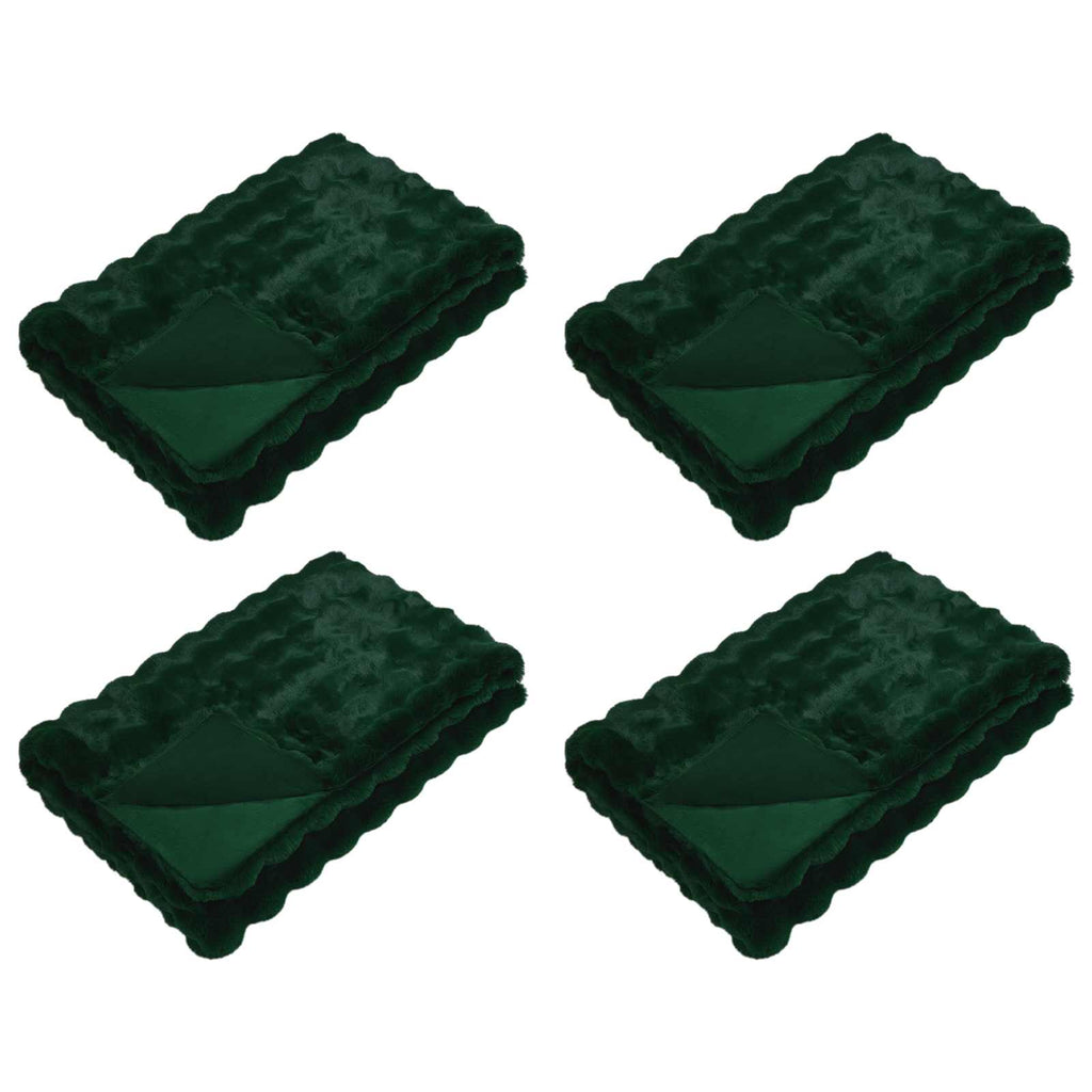 vidaXL Koc antypoślizgowy z sztucznego futra królika Olite 4 pcs