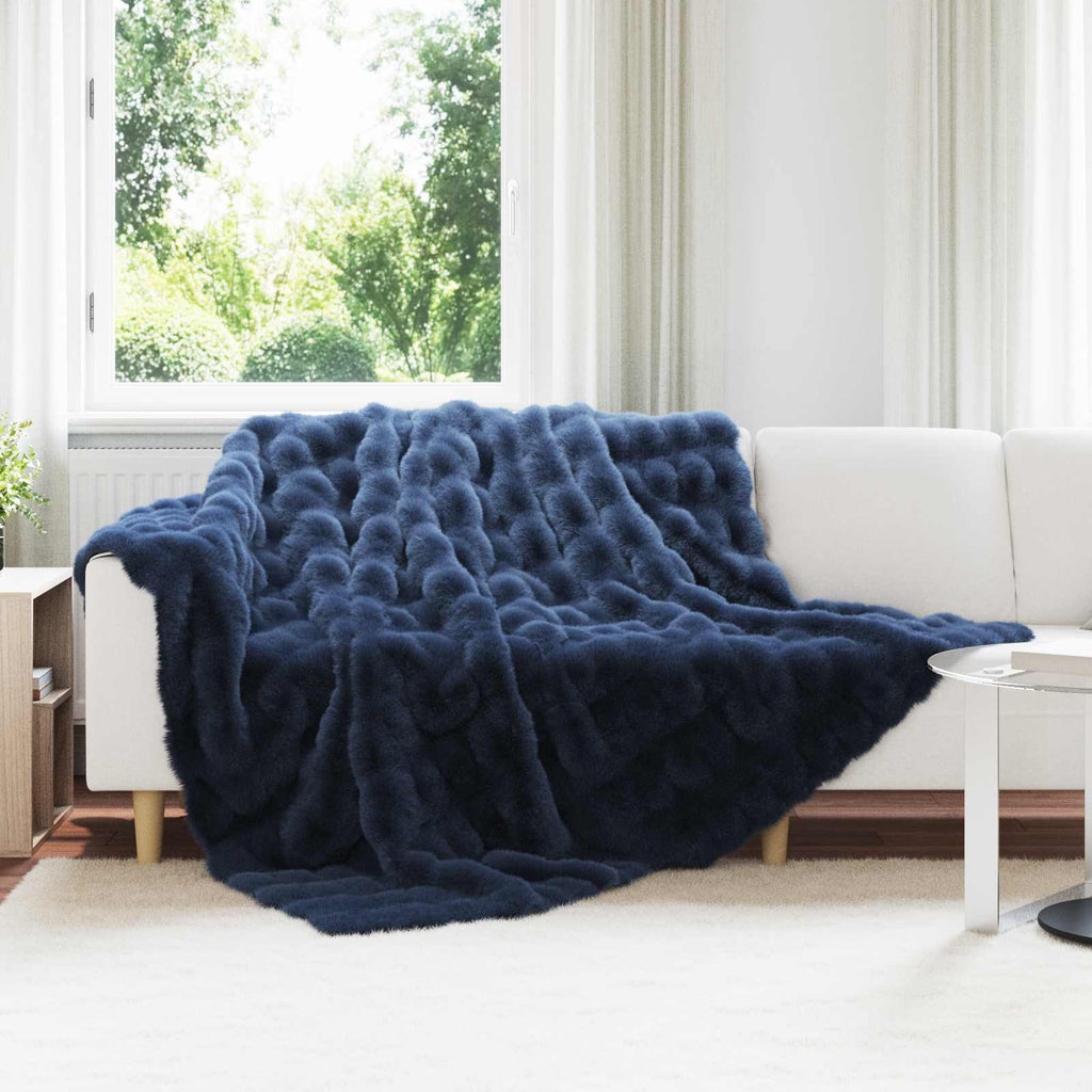 vidaXL Koc antypoślizgowy z sztucznego futra królika Olite 4 pcs