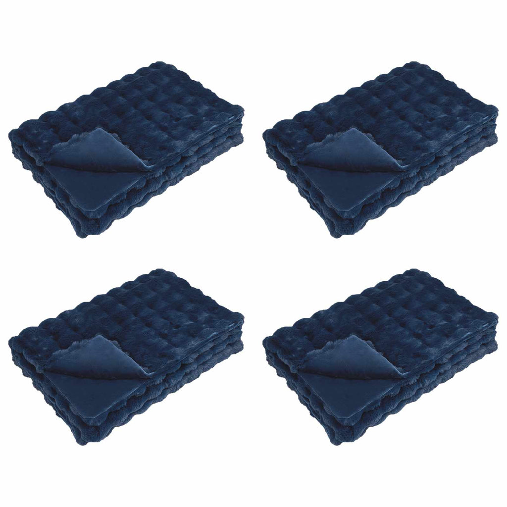 vidaXL Koc antypoślizgowy z sztucznego futra królika Olite 4 pcs