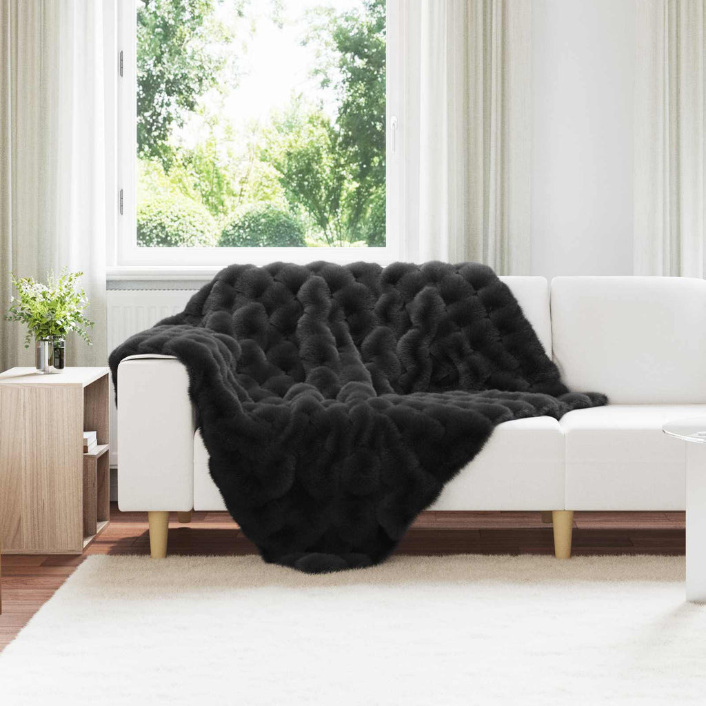 vidaXL Koc antypoślizgowy z sztucznego futra królika Olite 4 pcs