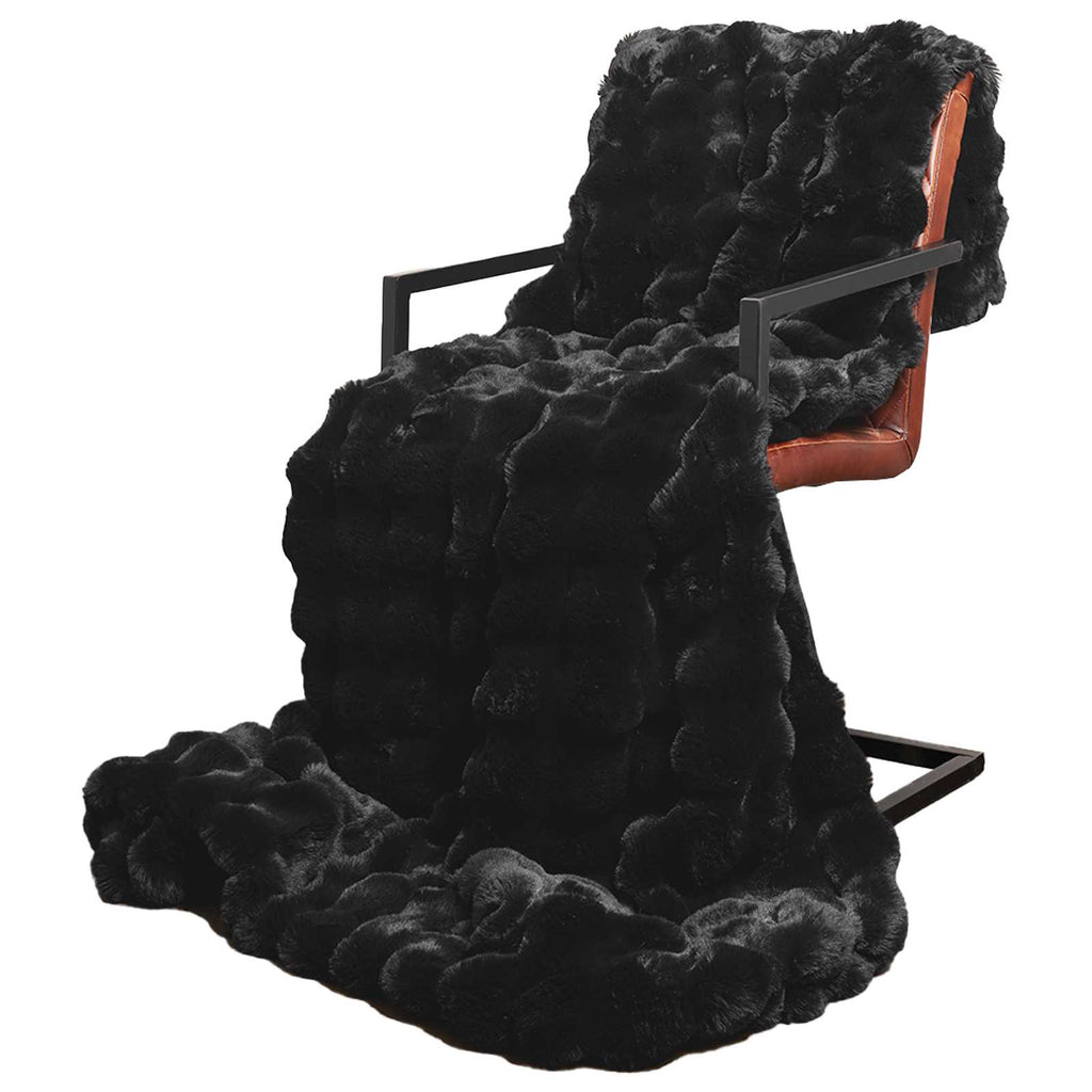 vidaXL Koc antypoślizgowy z sztucznego futra królika Olite 4 pcs