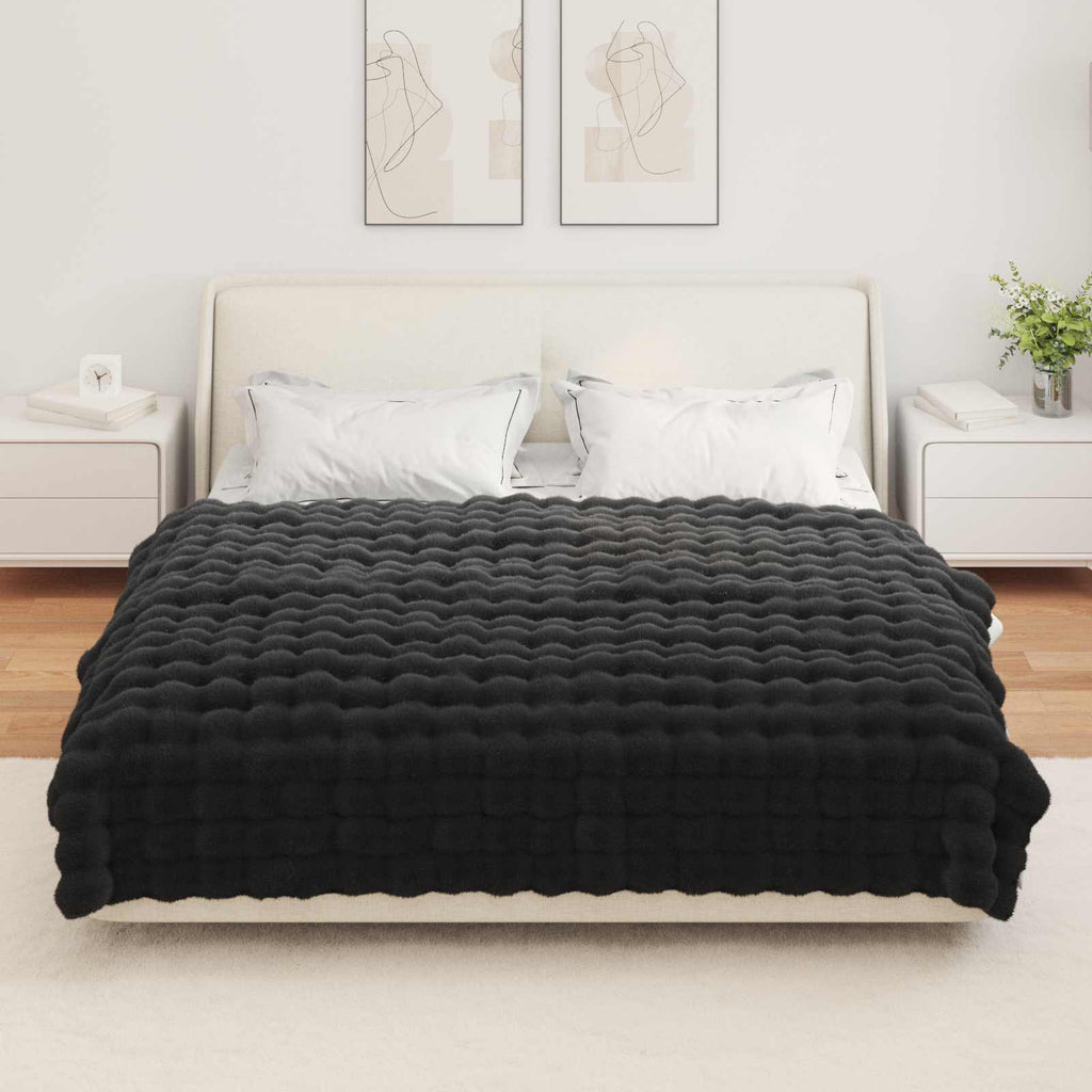 vidaXL Koc antypoślizgowy z sztucznego futra królika Olite 4 pcs