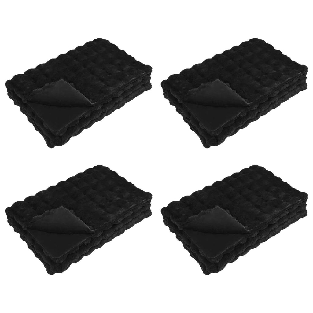 vidaXL Koc antypoślizgowy z sztucznego futra królika Olite 4 pcs