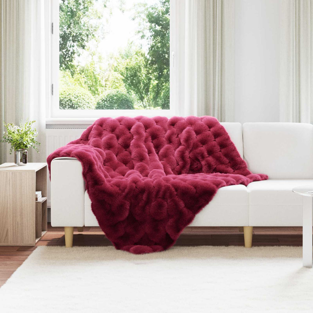 vidaXL Koc antypoślizgowy z sztucznego futra królika Olite 4 pcs