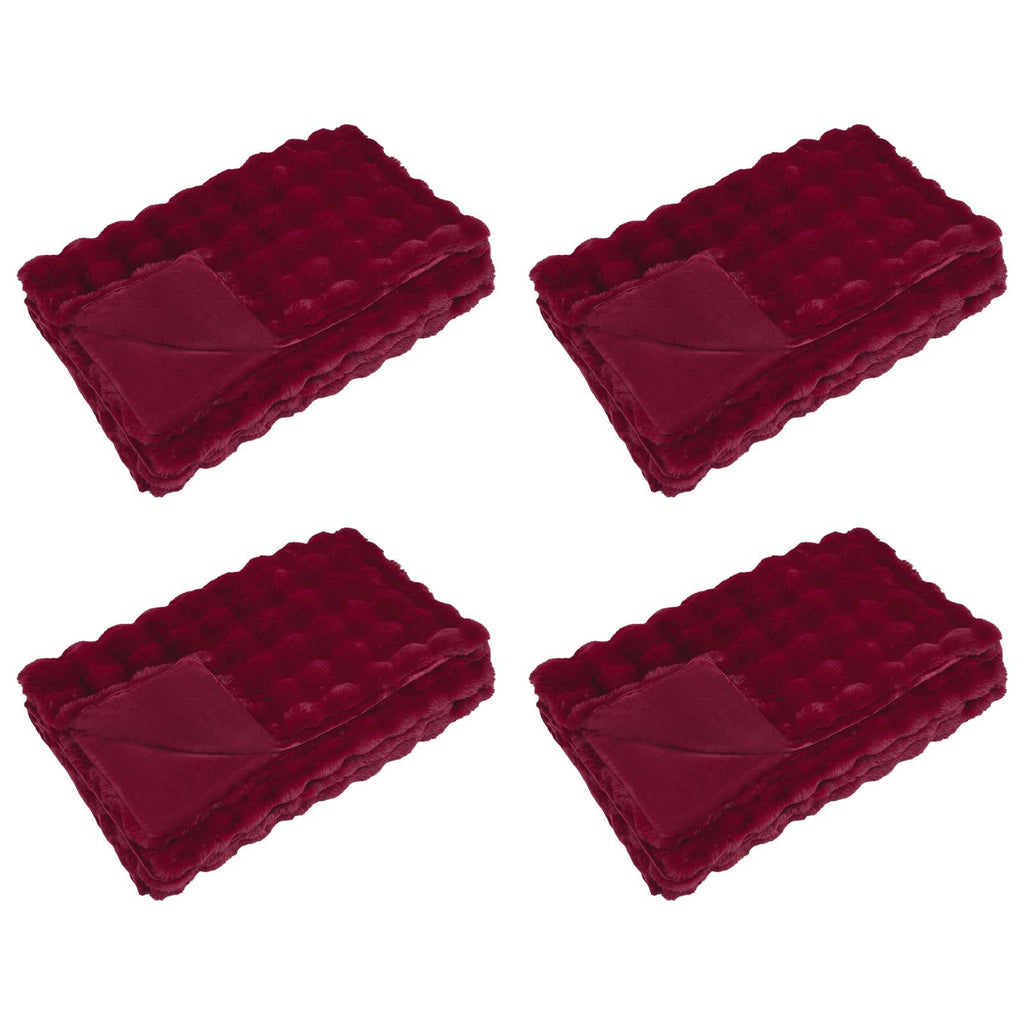vidaXL Koc antypoślizgowy z sztucznego futra królika Olite 4 pcs