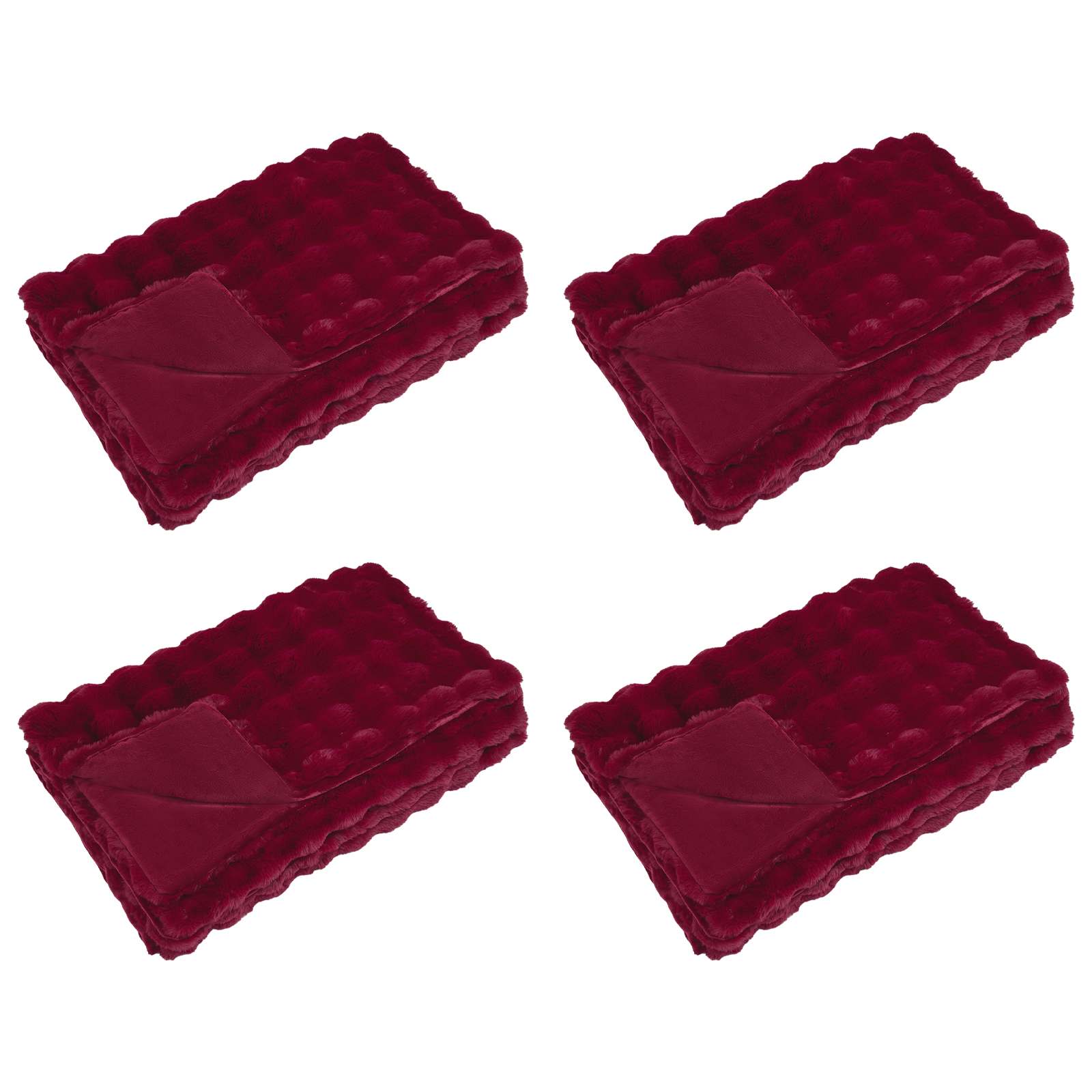vidaXL Koc antypoślizgowy z sztucznego futra królika Olite 4 pcs