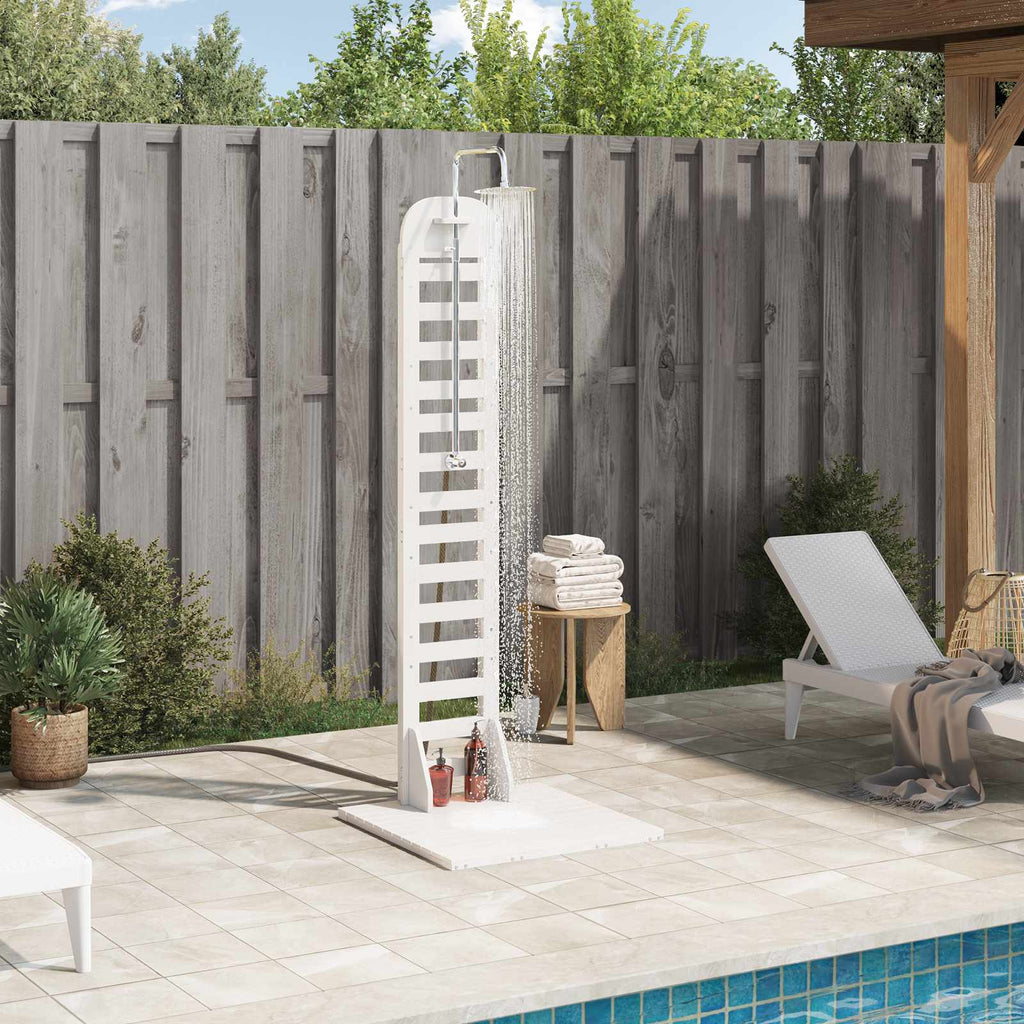 vidaXL Prysznic na zewnątrz 223 cm Biały