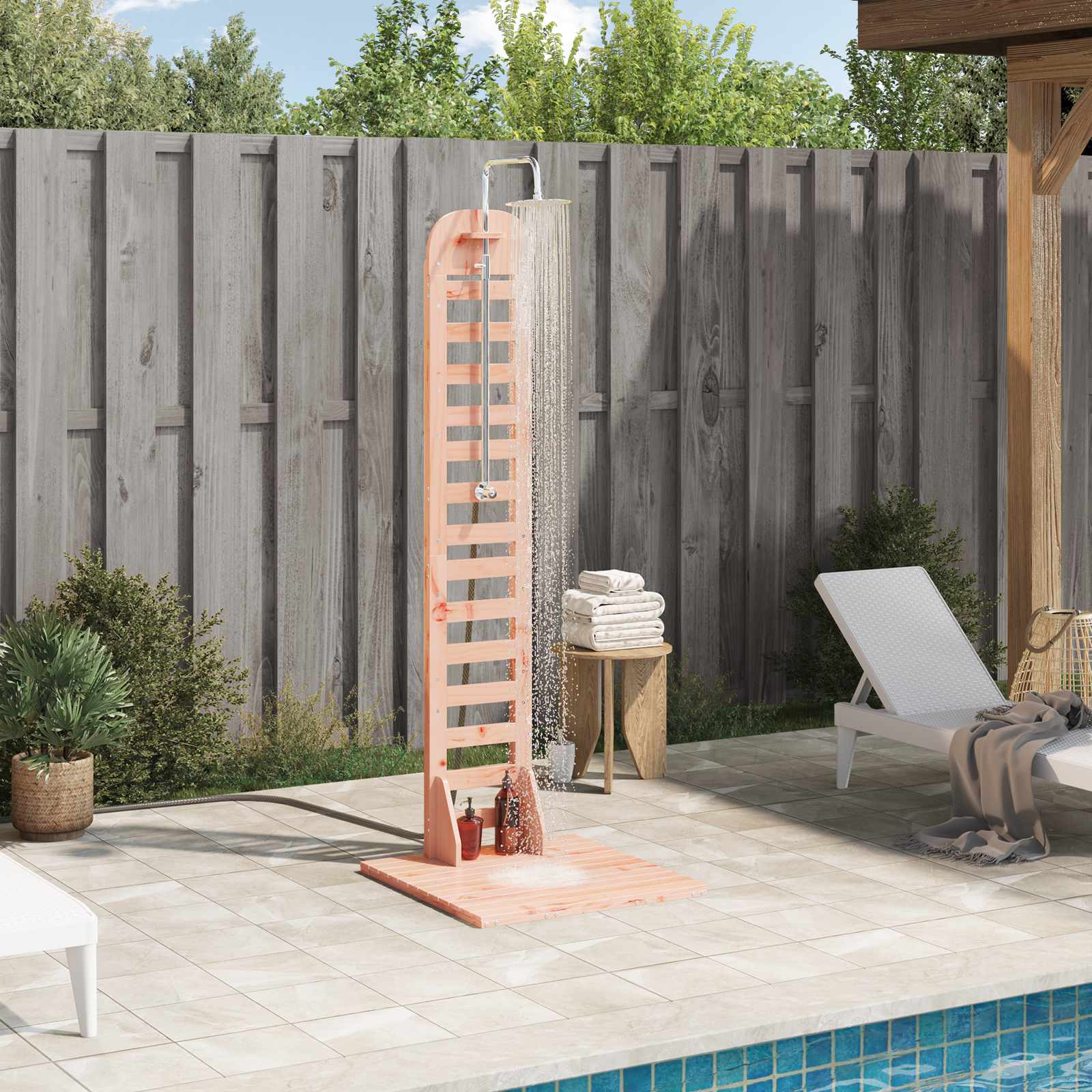 vidaXL Prysznic na zewnątrz 223 cm naturalny