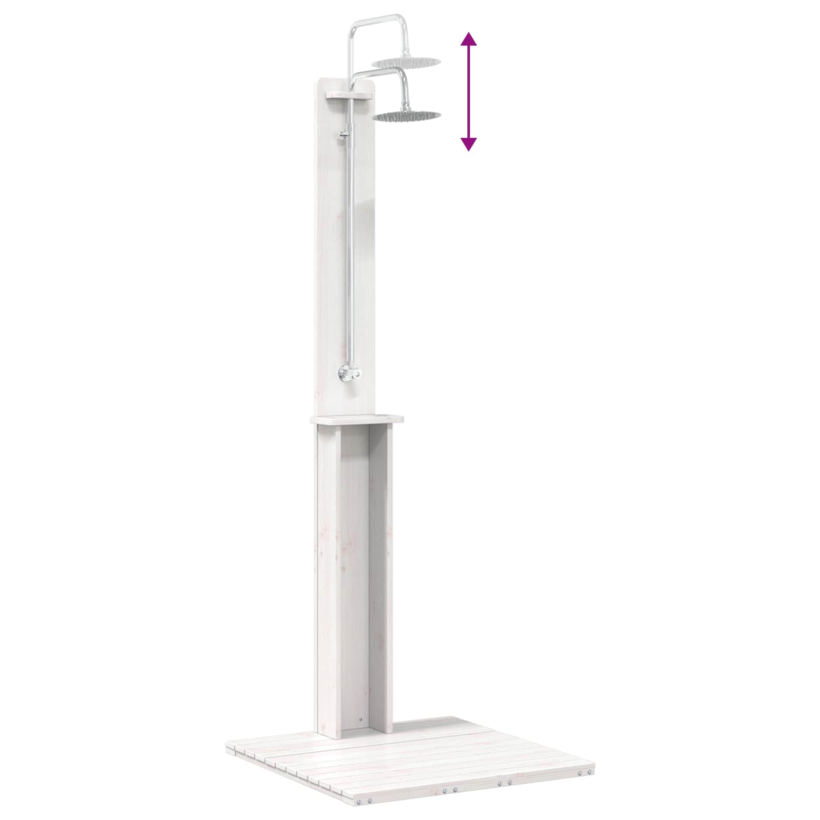 vidaXL Prysznic na zewnątrz 206 cm Biały