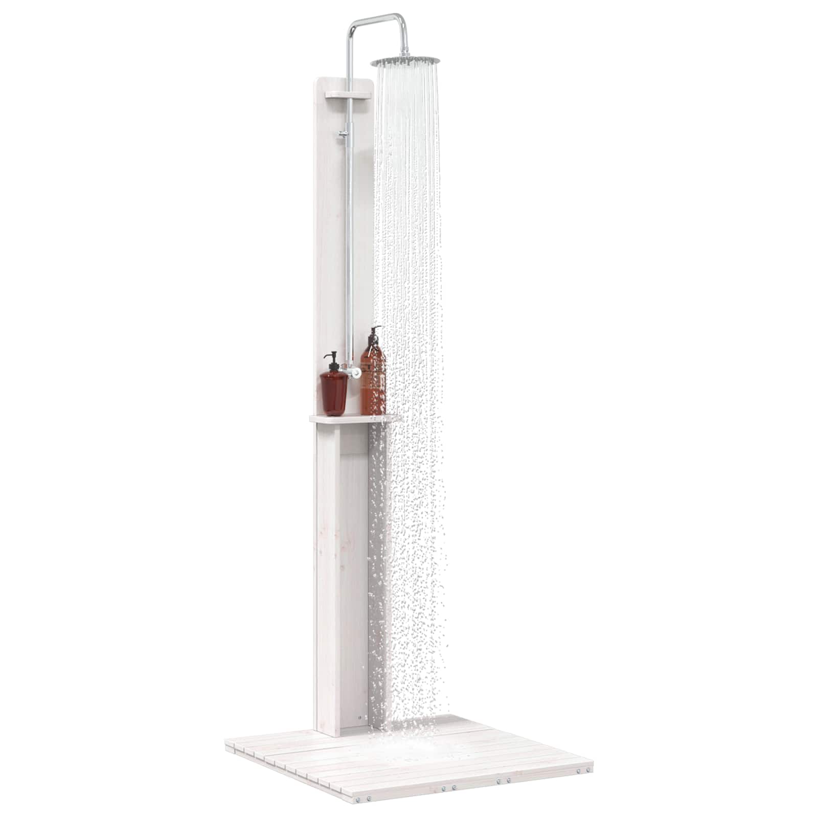 vidaXL Prysznic na zewnątrz 206 cm Biały