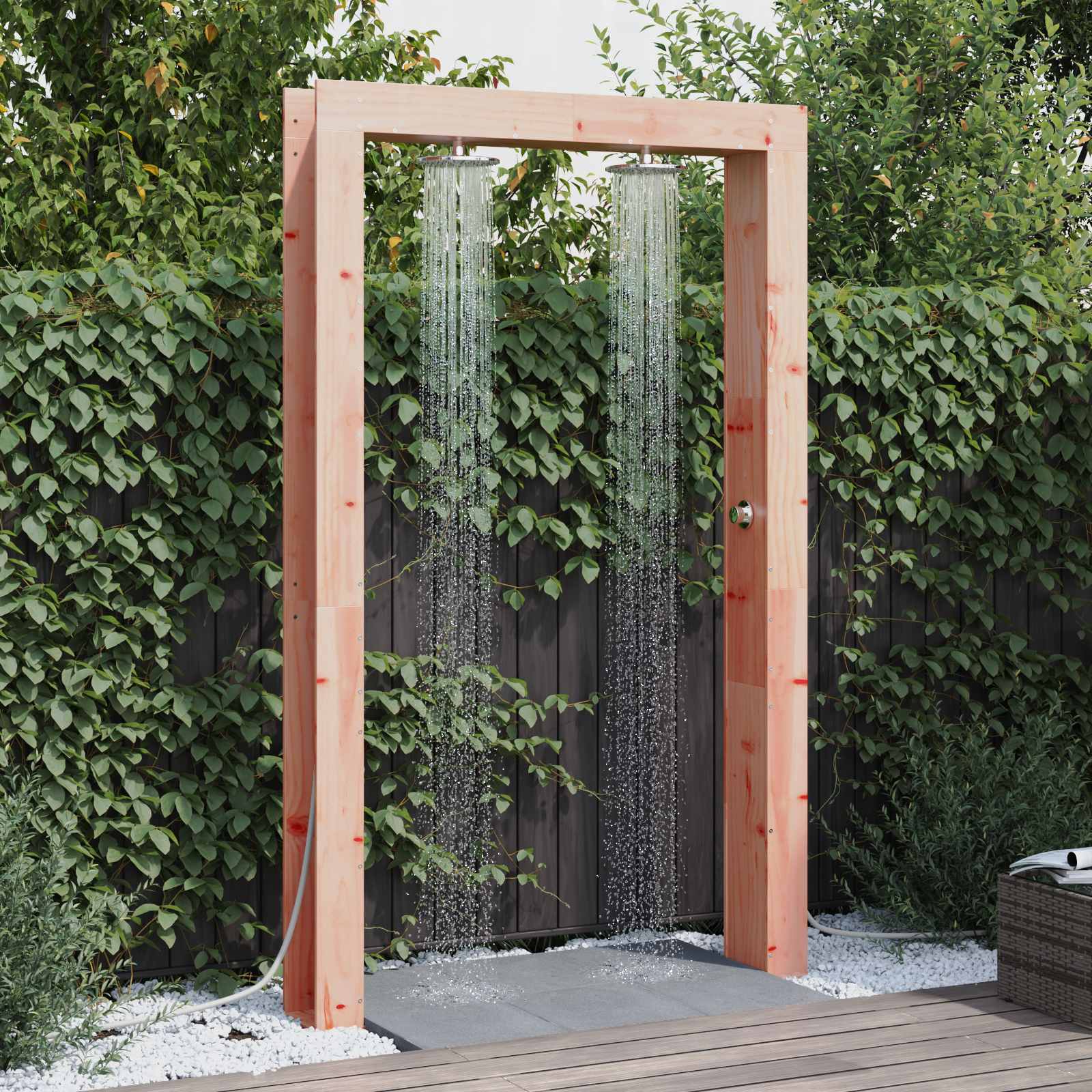 vidaXL Prysznic na zewnątrz 226 cm naturalny