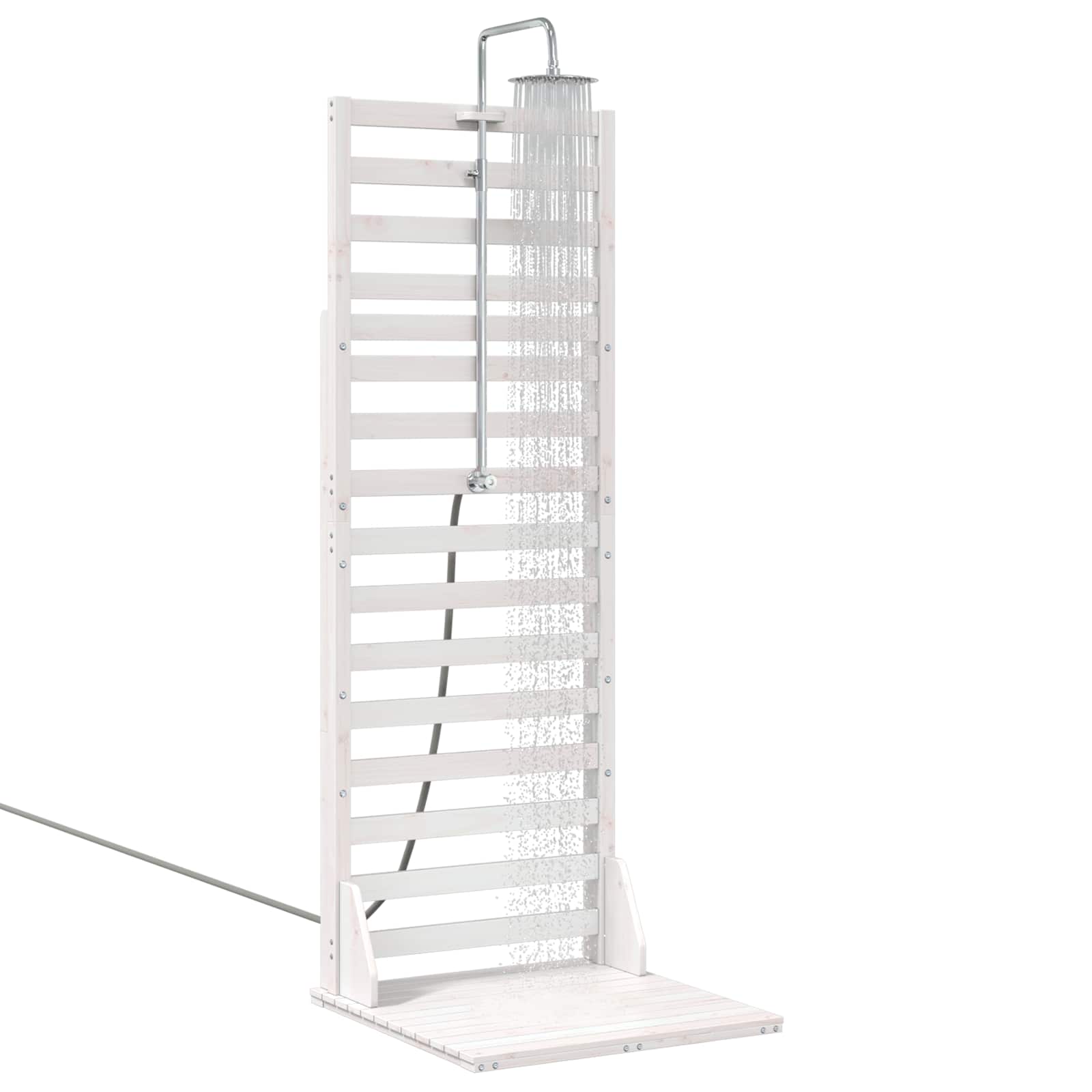 vidaXL Prysznic na zewnątrz 225 cm Biały