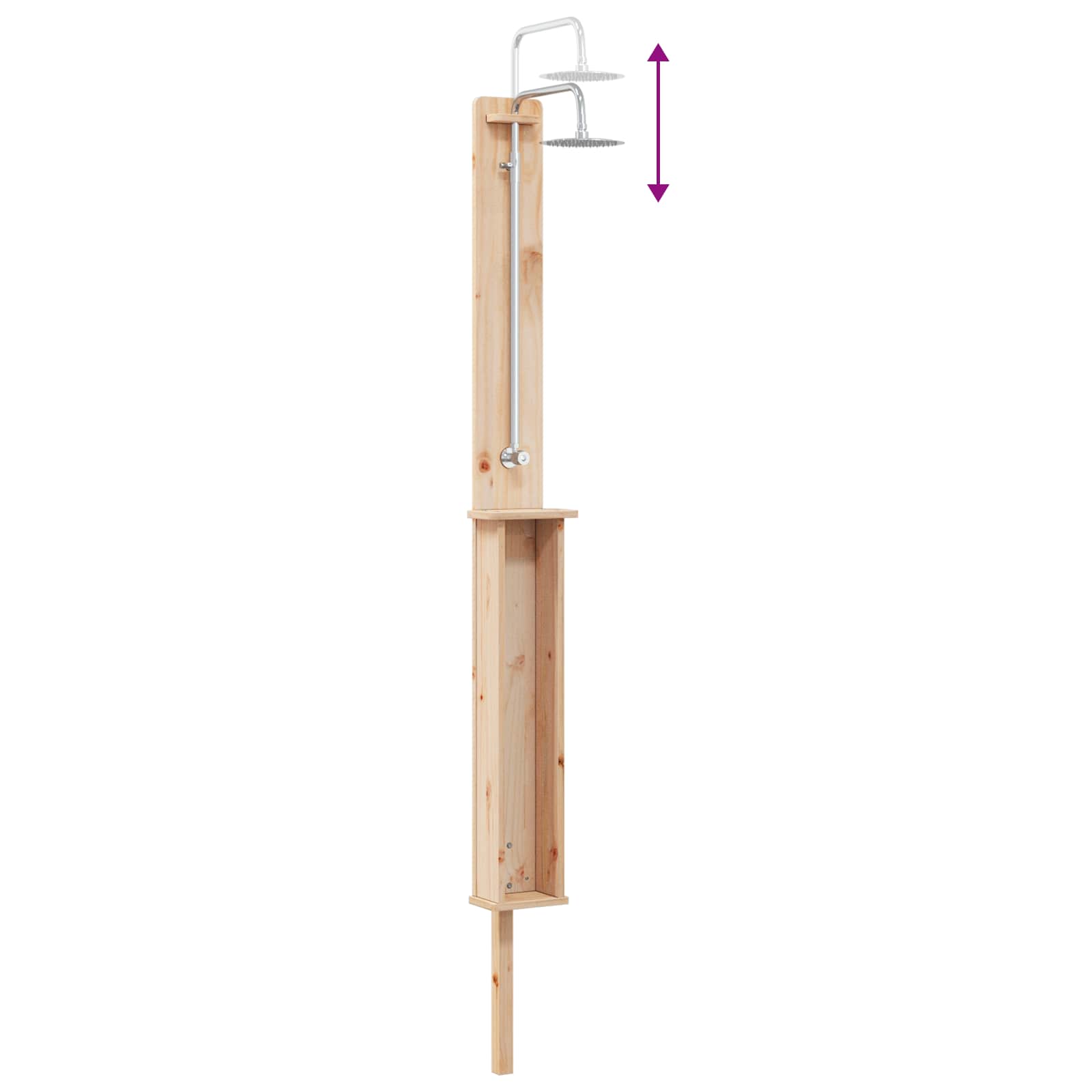 vidaXL Prysznic na zewnątrz 246 cm naturalny
