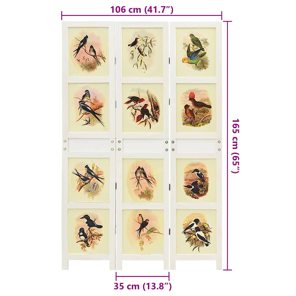 vidaXL Panel Romdivider Biały 106 x 165 cm MDF