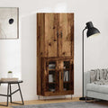 vidaXL Highboard 2 pcs Stare drewno Drewno inżynieryjne i szkło