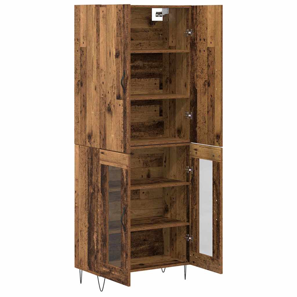 vidaXL Highboard 2 pcs Stare drewno Drewno inżynieryjne i szkło