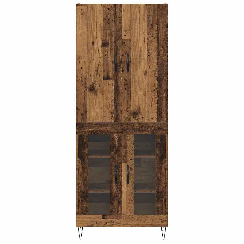 vidaXL Highboard 2 pcs Stare drewno Drewno inżynieryjne i szkło