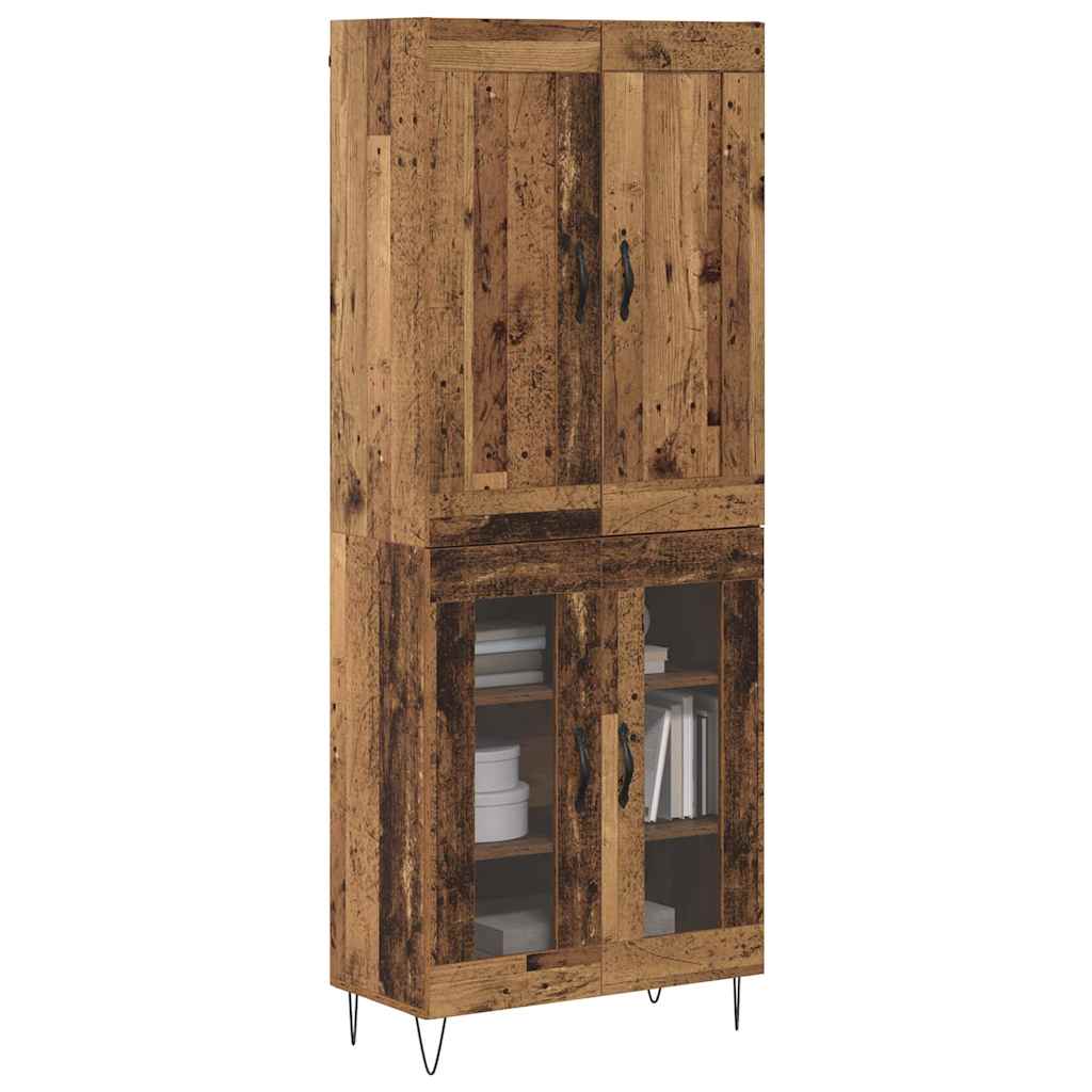 vidaXL Highboard Stare drewno 69,5 x 34 x 180 cm Drewno inżynieryjne