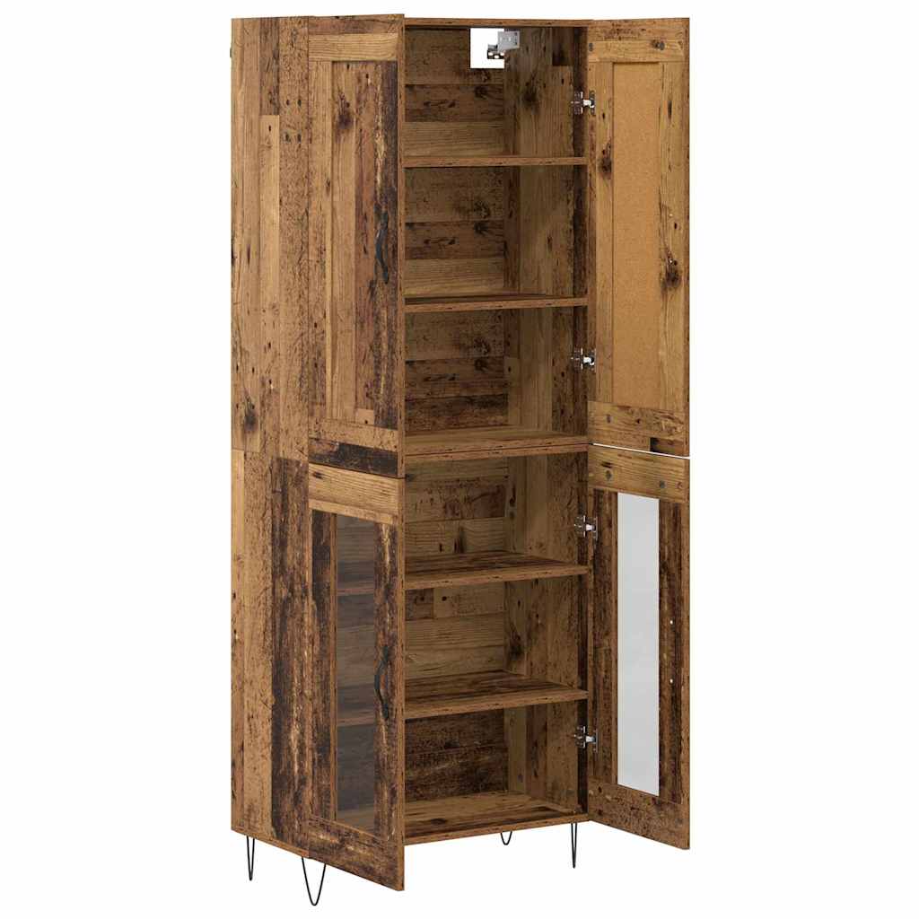 vidaXL Highboard Stare drewno 69,5 x 34 x 180 cm Drewno inżynieryjne