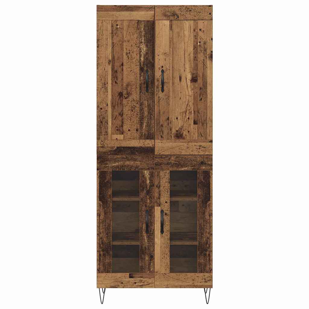 vidaXL Highboard Stare drewno 69,5 x 34 x 180 cm Drewno inżynieryjne