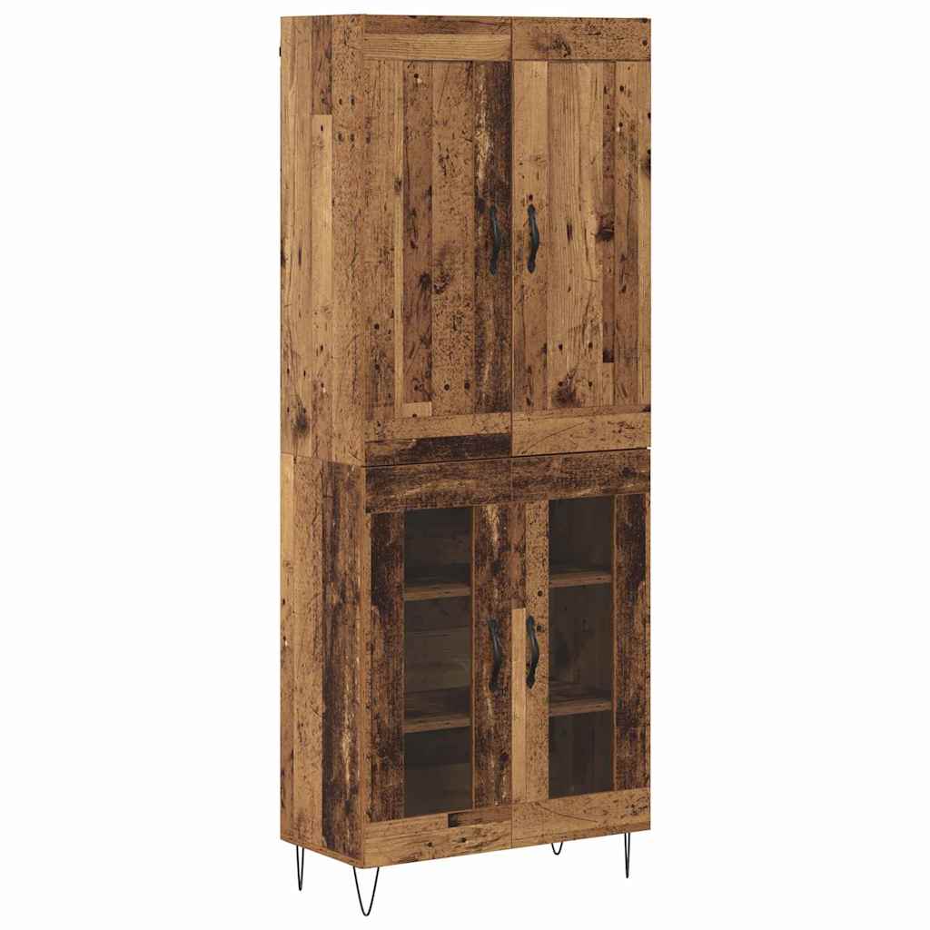 vidaXL Highboard Stare drewno 69,5 x 34 x 180 cm Drewno inżynieryjne