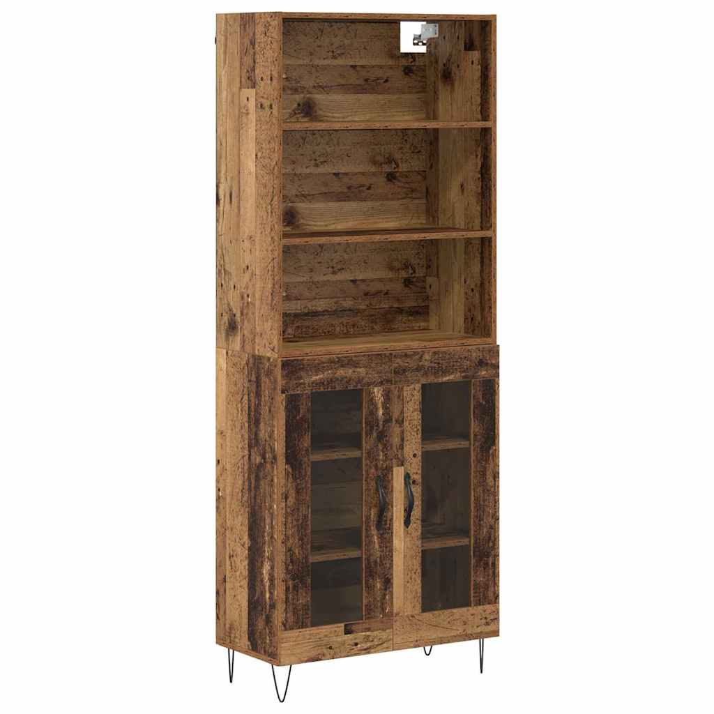 vidaXL Highboard 2 pcs Stare drewno Materiał drewnopochodny