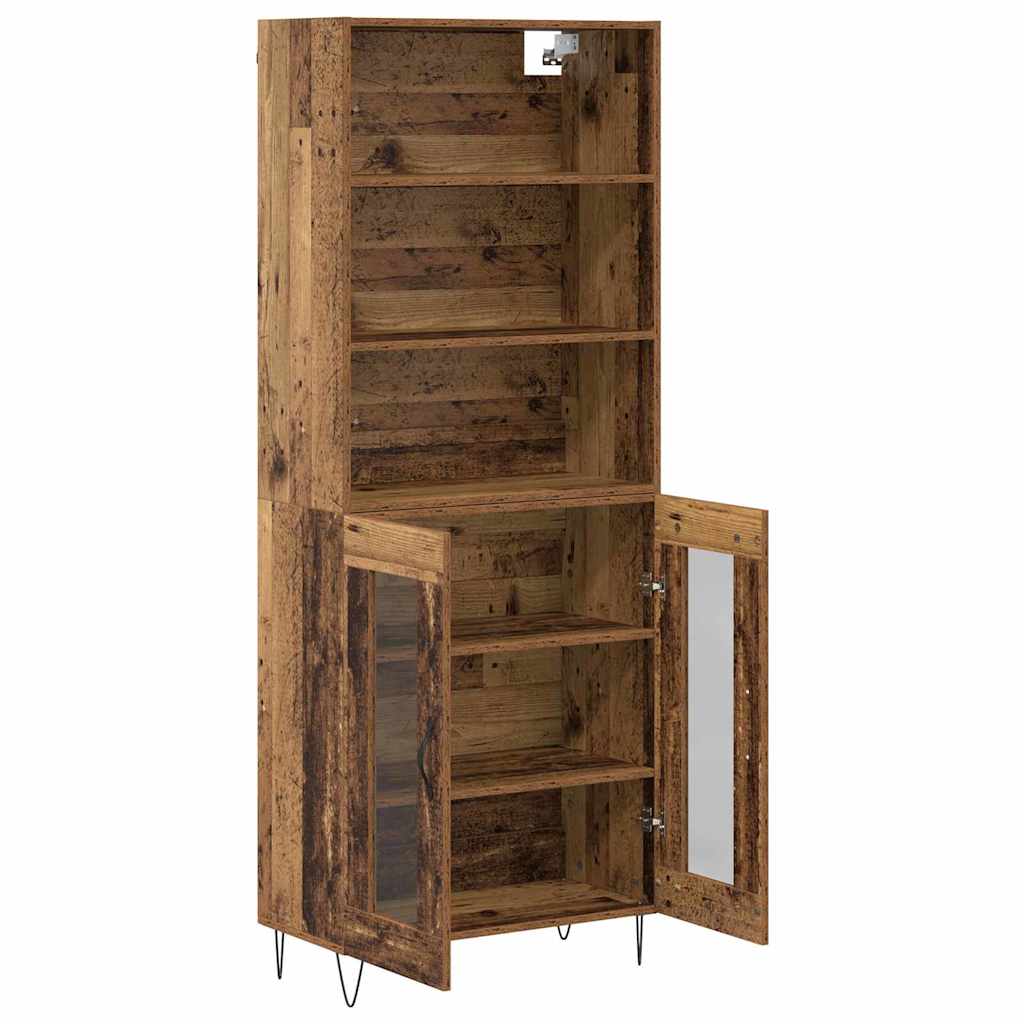 vidaXL Highboard 2 pcs Stare drewno Materiał drewnopochodny