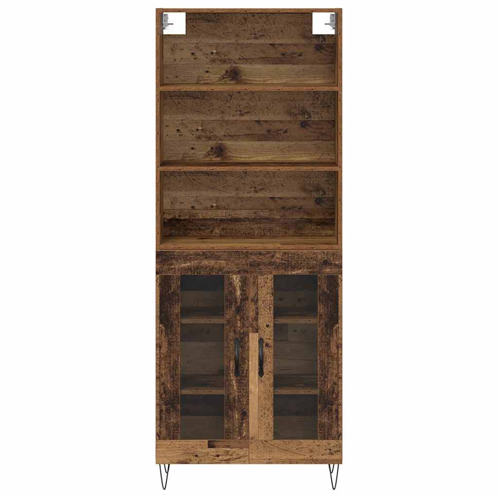 vidaXL Highboard 2 pcs Stare drewno Materiał drewnopochodny