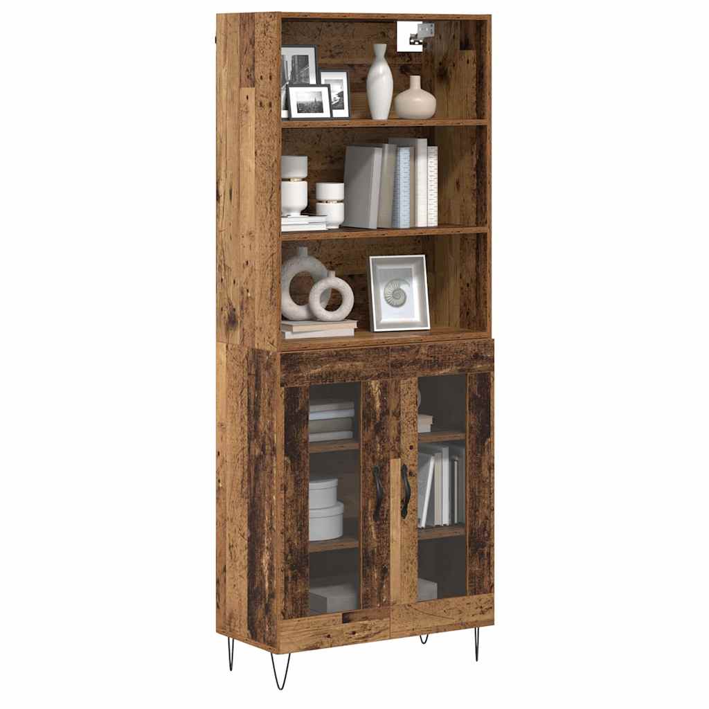 vidaXL Highboard 2 pcs Stare drewno Materiał drewnopochodny