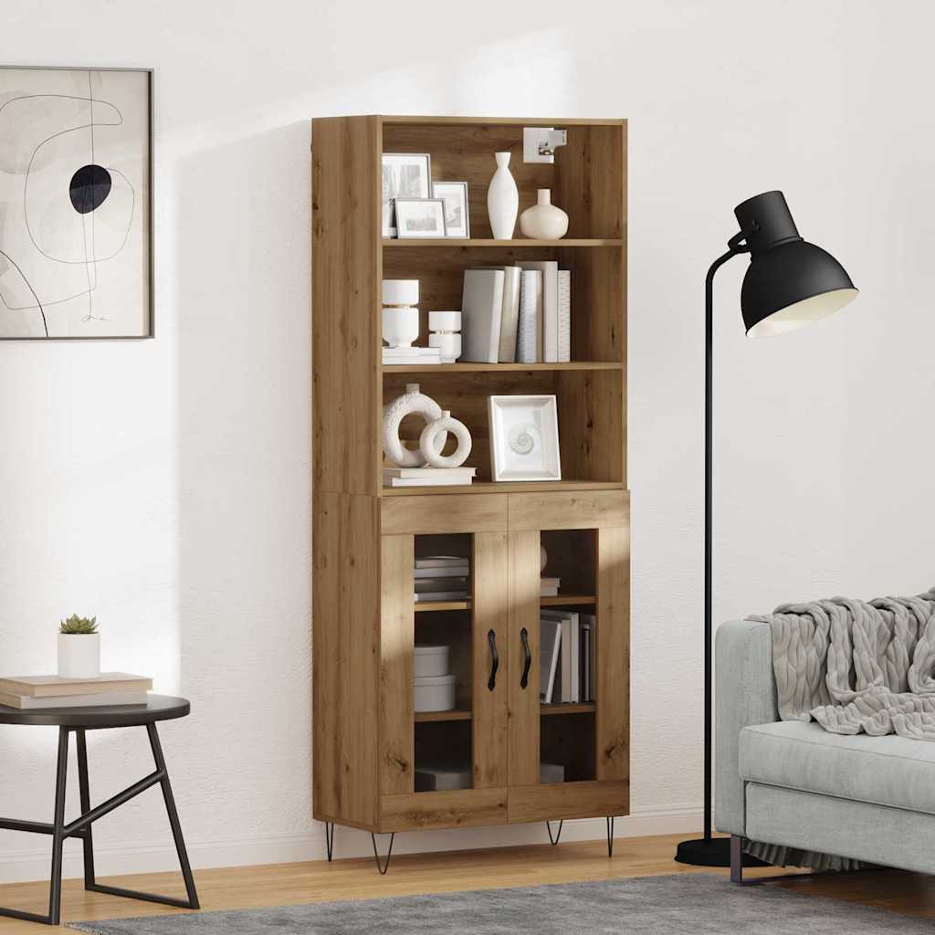 vidaXL Highboard 2 pcs Dąb rzemieślniczy Materiał drewnopochodny