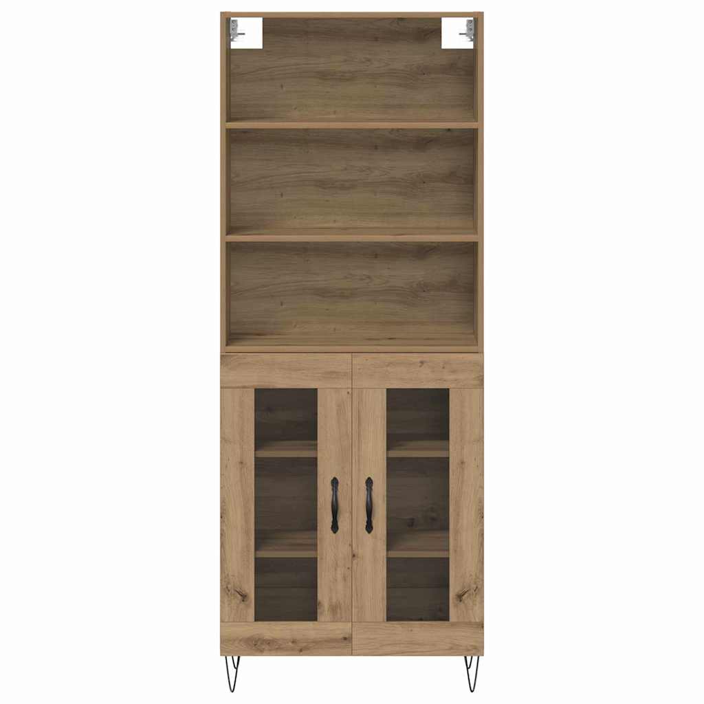 vidaXL Highboard 2 pcs Dąb rzemieślniczy Materiał drewnopochodny