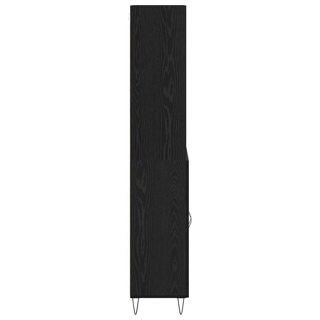 vidaXL Highboard 2 pcs Czarny Dąb Materiał drewnopochodny