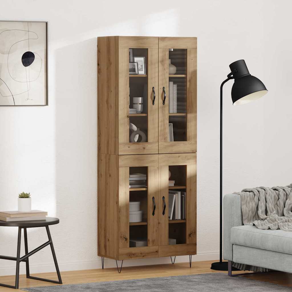 vidaXL Highboard Dąb rzemieślniczy 69,5 x 34 x 180 cm