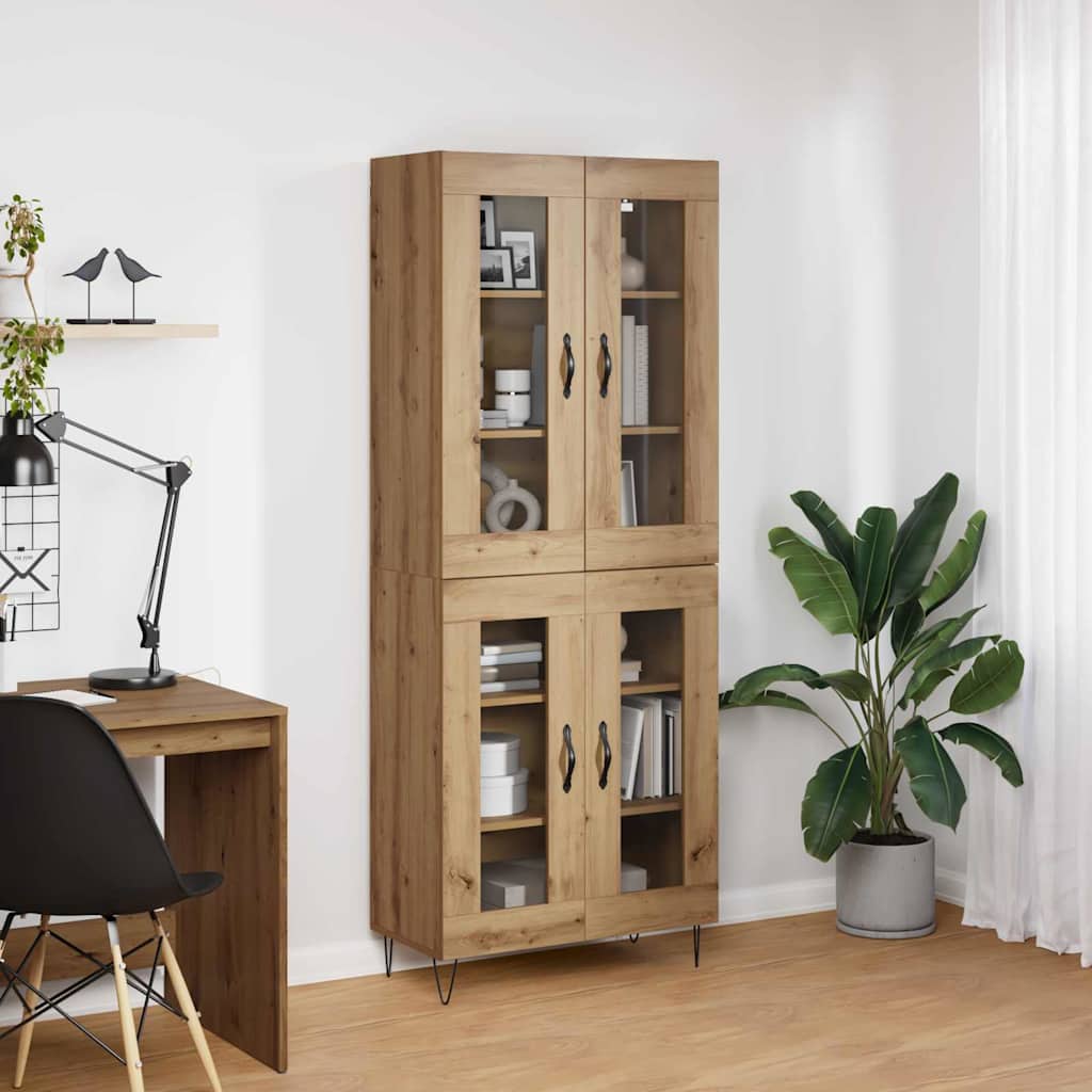 vidaXL Highboard Dąb rzemieślniczy 69,5 x 34 x 180 cm