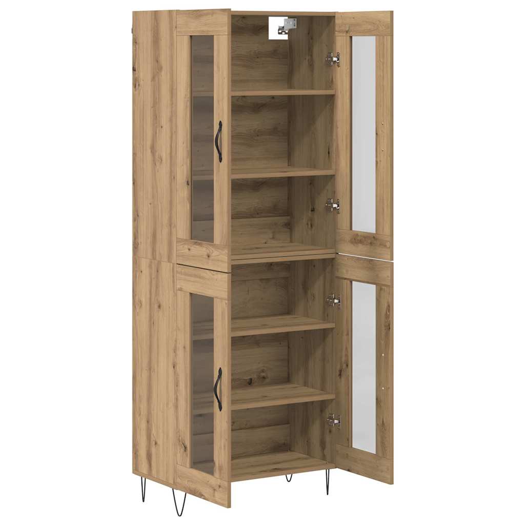 vidaXL Highboard Dąb rzemieślniczy 69,5 x 34 x 180 cm