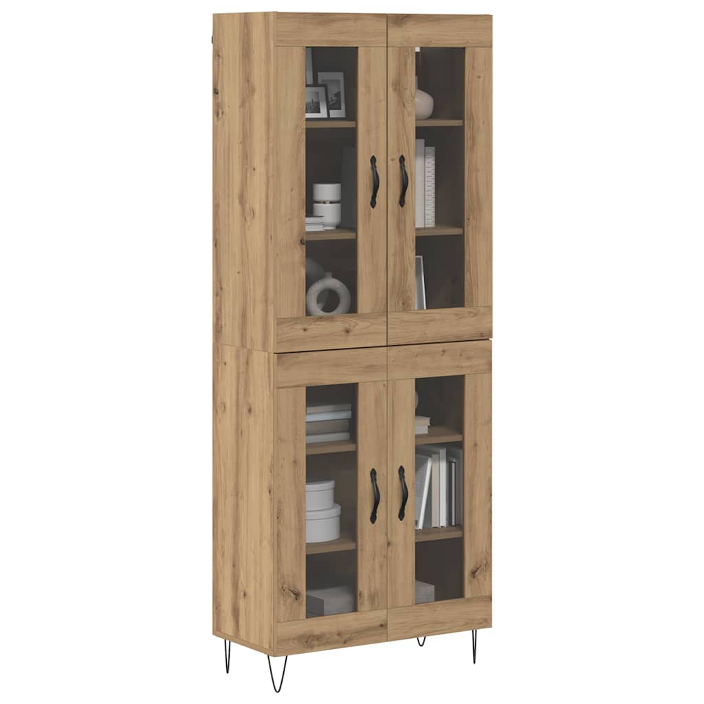 vidaXL Highboard Dąb rzemieślniczy 69,5 x 34 x 180 cm