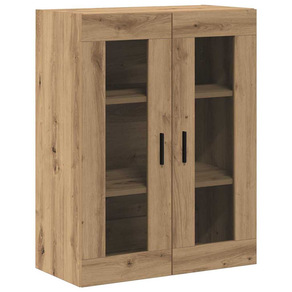 vidaXL Highboard 2 pcs Dąb rzemieślniczy Drewno inżynieryjne i szkło