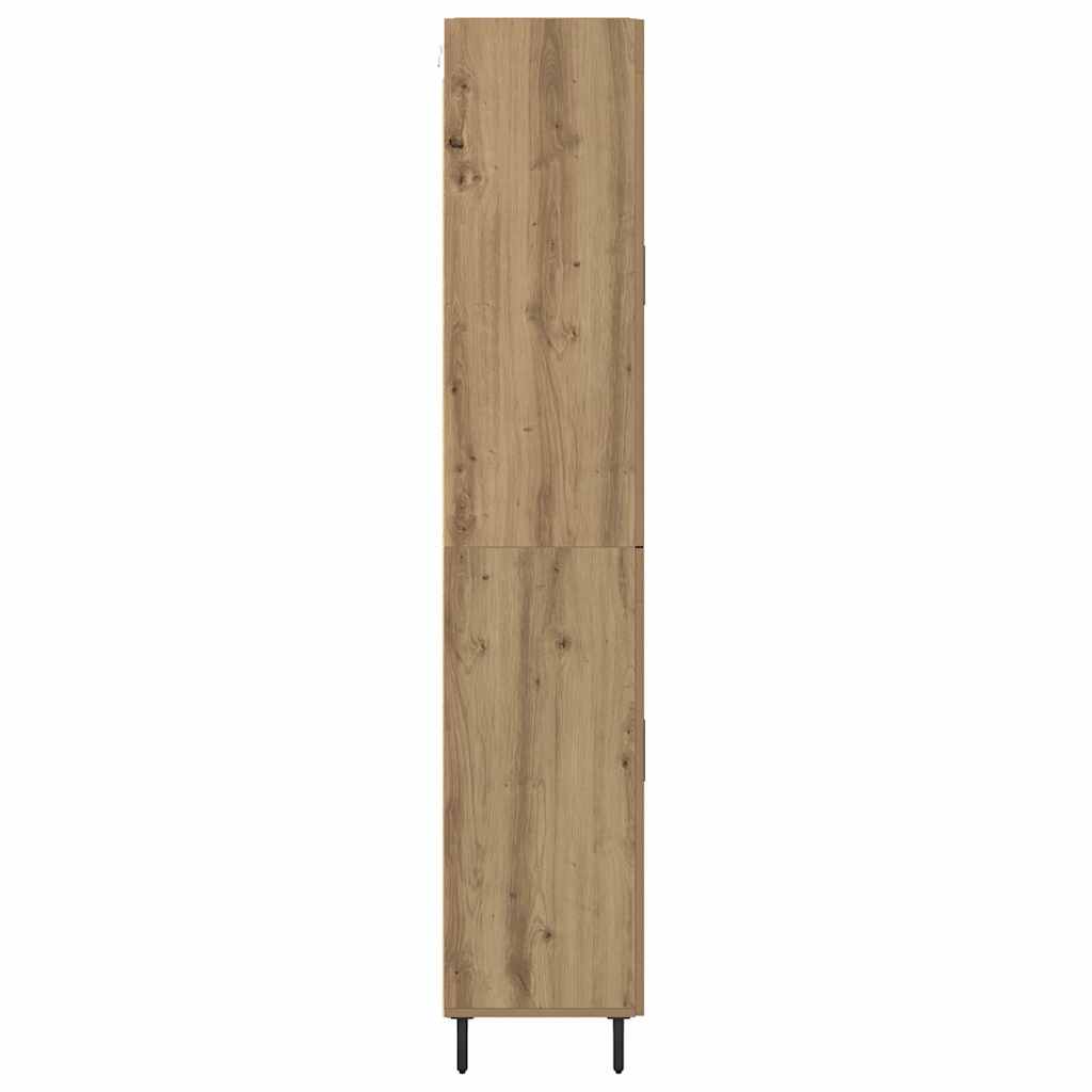 vidaXL Highboard 2 pcs Dąb rzemieślniczy Drewno inżynieryjne i szkło