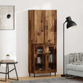 vidaXL Highboard Montowane na ścianie Stare drewno 69,5 x 34 x 180 cm