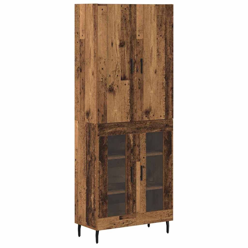 vidaXL Highboard Montowane na ścianie Stare drewno 69,5 x 34 x 180 cm