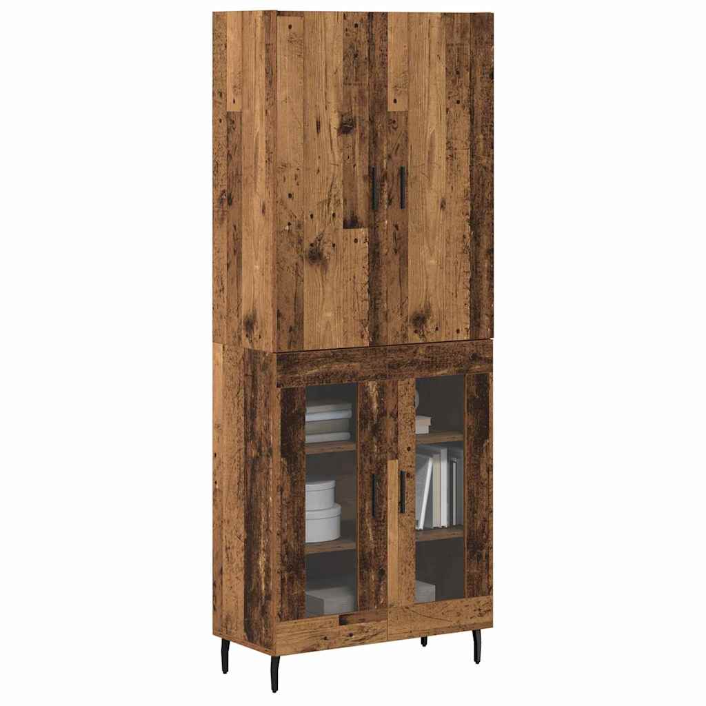 vidaXL Highboard Montowane na ścianie Stare drewno 69,5 x 34 x 180 cm