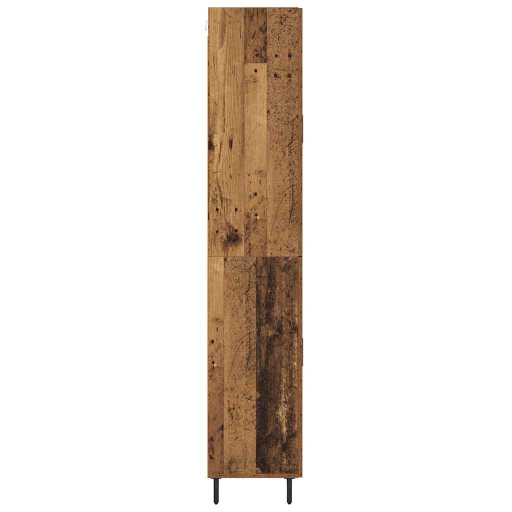 vidaXL Highboard Montowane na ścianie Stare drewno 69,5 x 34 x 180 cm
