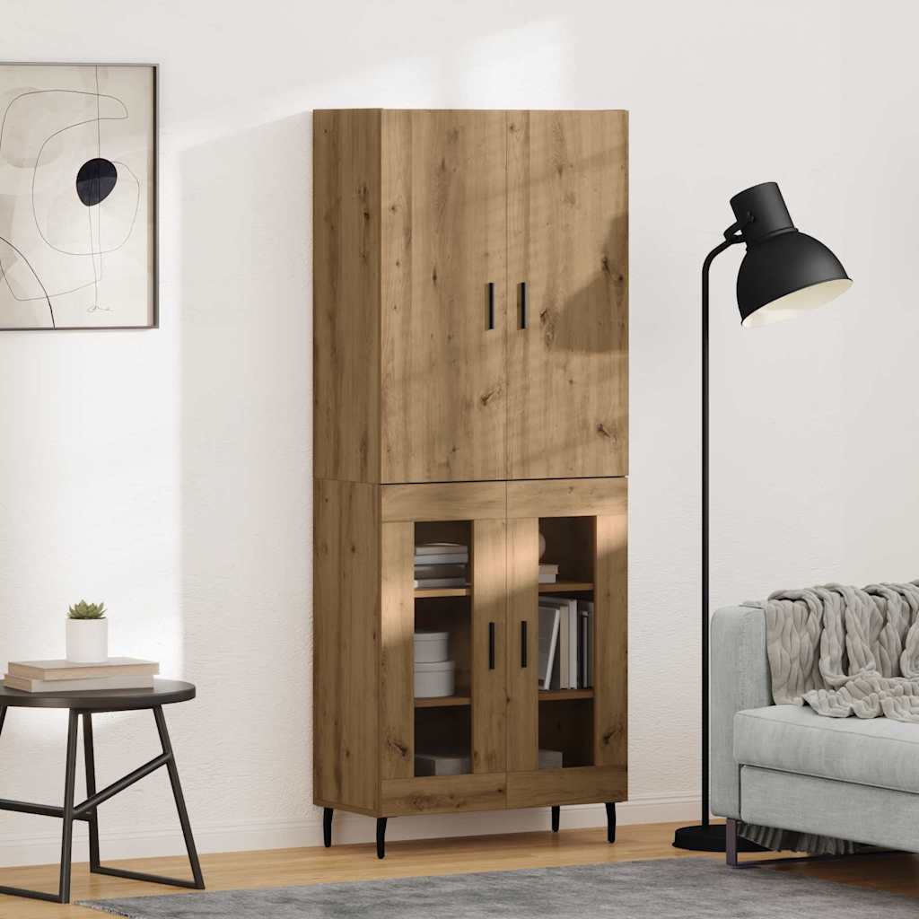 vidaXL Highboard 2 pcs Stare drewno 69,5 x 34 x 180 cm