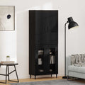 vidaXL Highboard 2 pcs Dąb rzemieślniczy Drewno inżynieryjne i szkło
