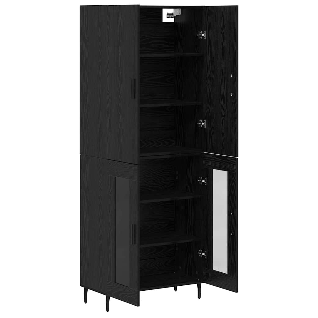 vidaXL Highboard 2 pcs Dąb rzemieślniczy Drewno inżynieryjne i szkło