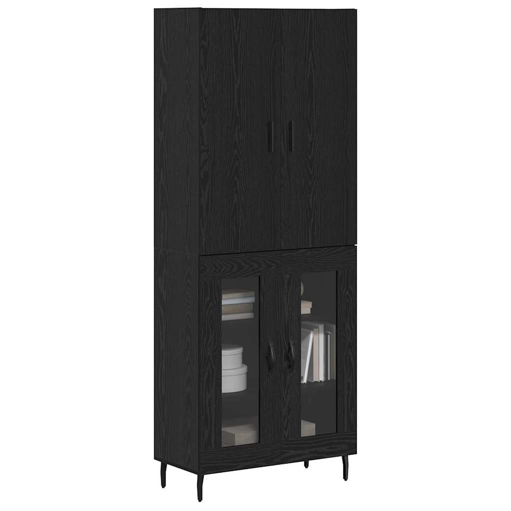 vidaXL Highboard 2 pcs Dąb rzemieślniczy Drewno inżynieryjne i szkło
