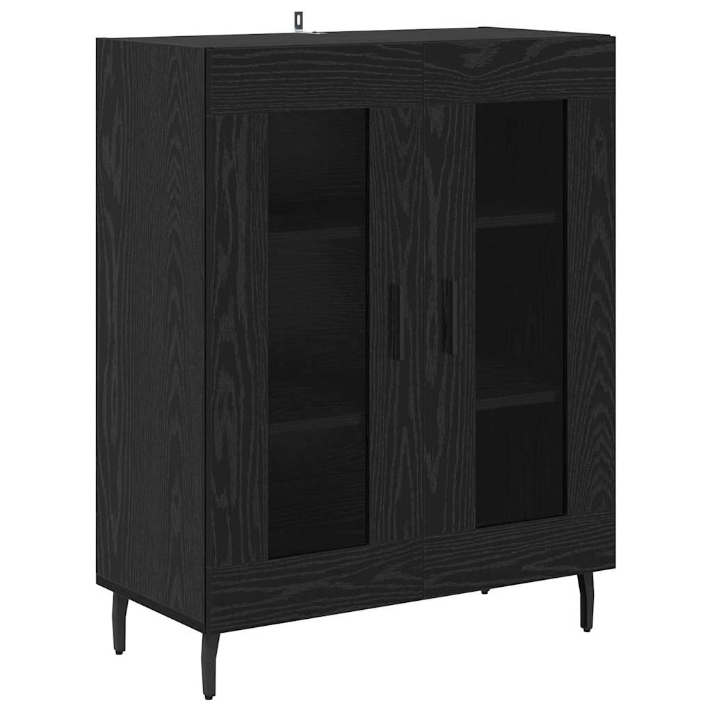 vidaXL Highboard 2 pcs Czarny Dąb Materiał drewnopochodny