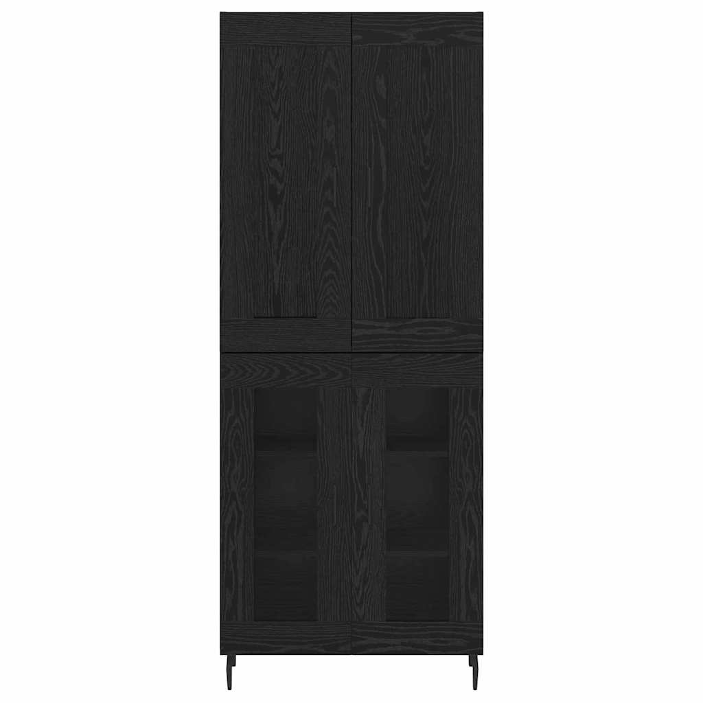 vidaXL Highboard 2 pcs Czarny Dąb Materiał drewnopochodny