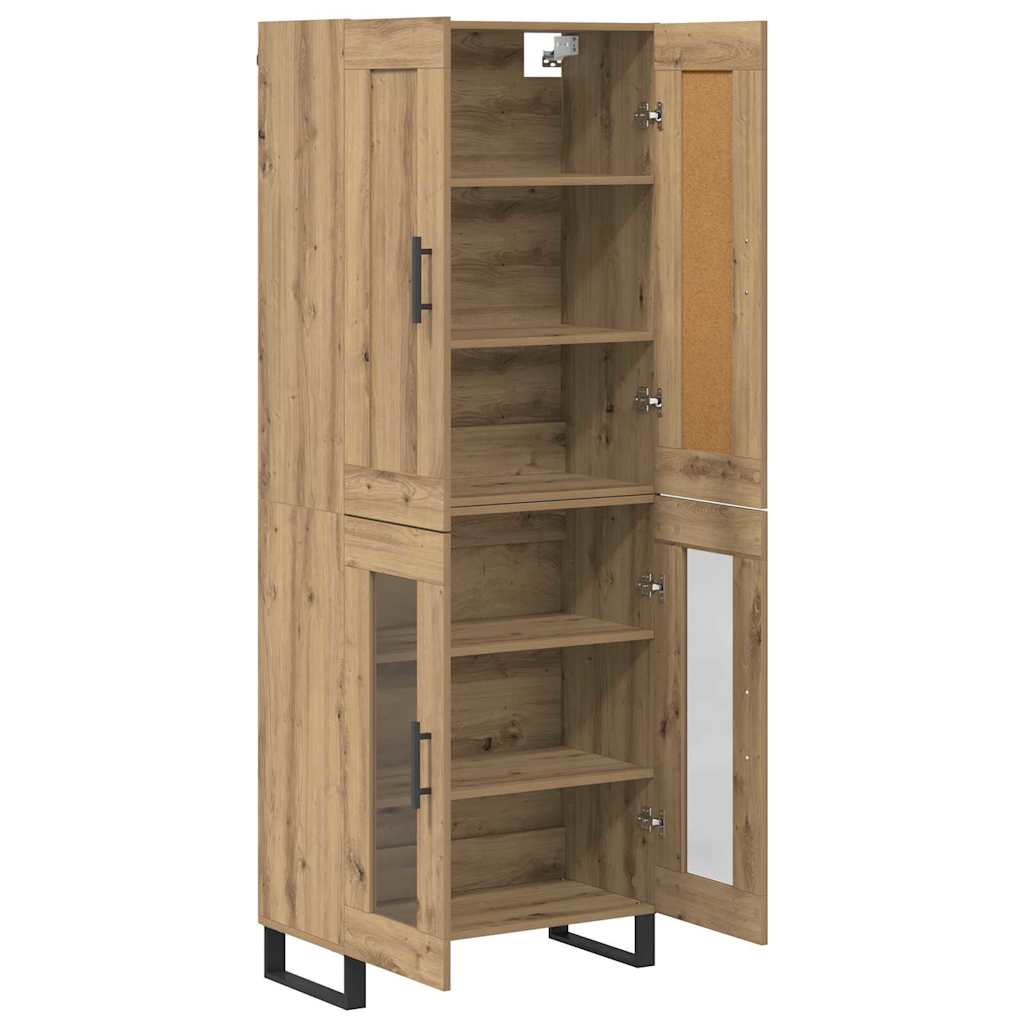 vidaXL Highboard Dąb rzemieślniczy 69,5 x 34 x 180 cm