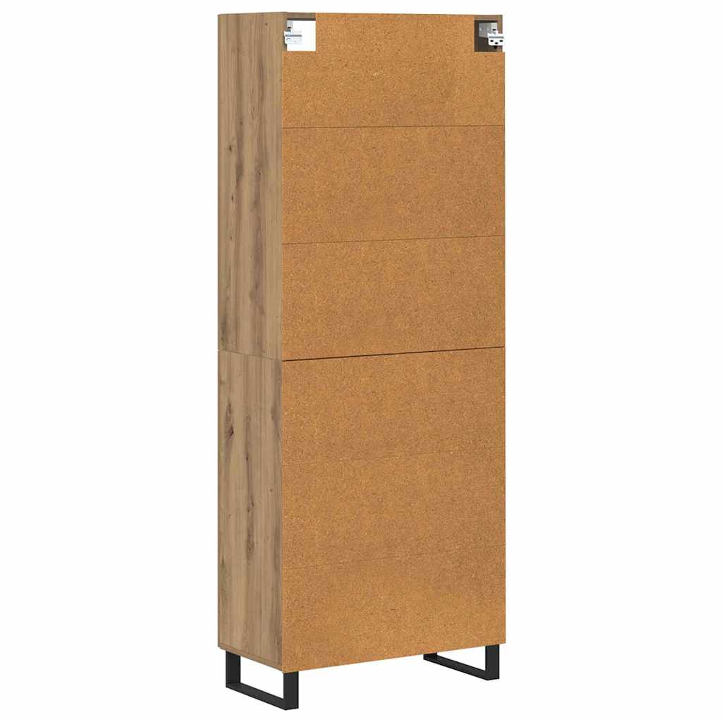 vidaXL Highboard Dąb rzemieślniczy 69,5 x 34 x 180 cm
